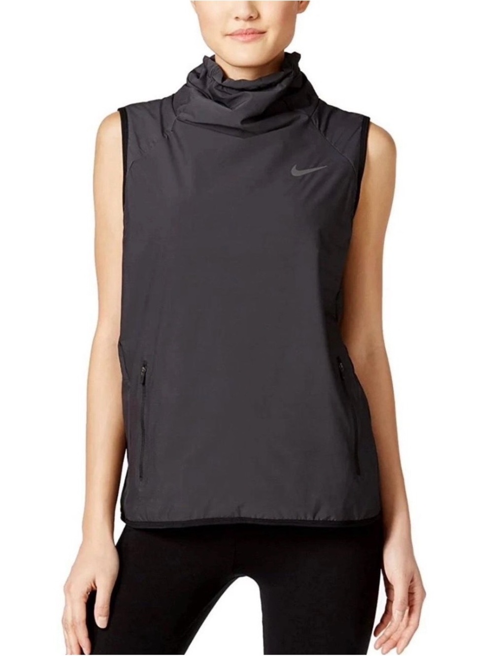 Nike Black Sleeveless Funnel-Neck Vest